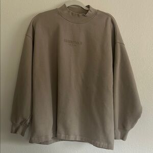 Essentials Brown Crewneck Sweater Oversized Fit